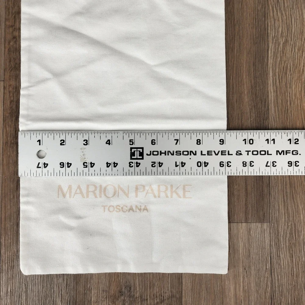 MARION PARKE TOSCANA White Canvas Shoe Dust‎ Bag Storage Pouch